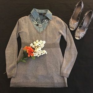 Versatile New York & Company Teal Shimmer Shirt